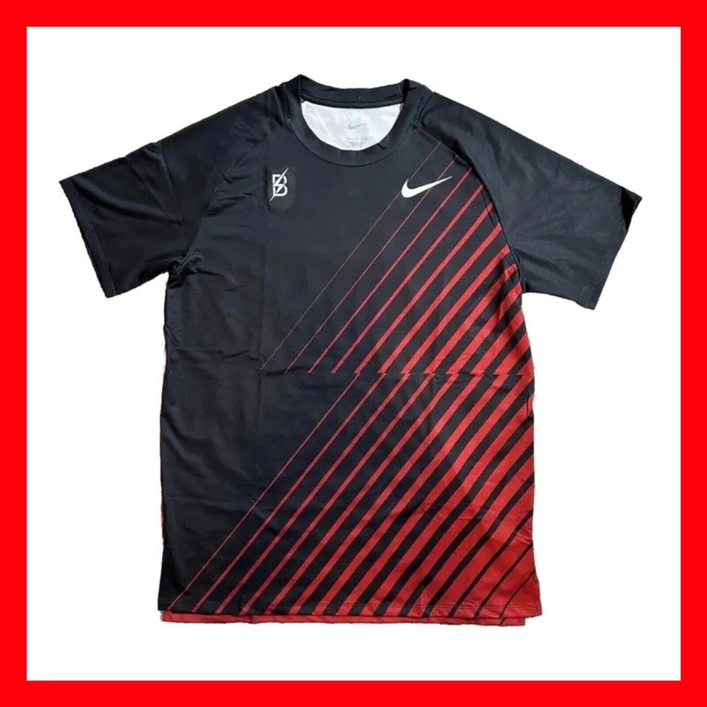Nike Pro Elite Bowerman Track Club Warm-Up Shirt Blk/Red CW7675-010 Mens Size XL